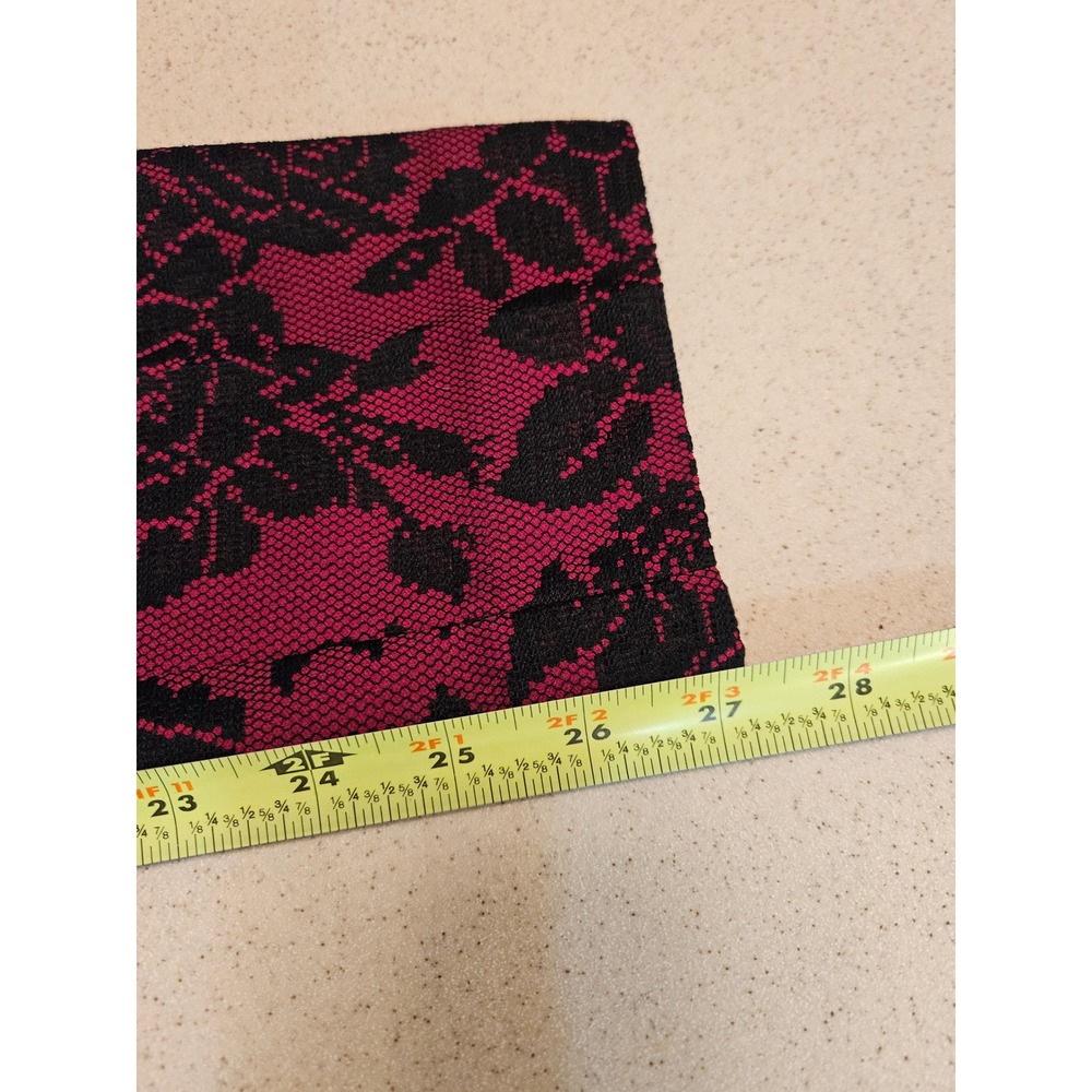 White House Black Market Pink Black Floral Lace Ankle Pants 00 Magenta Gothic - Picture 9 of 11